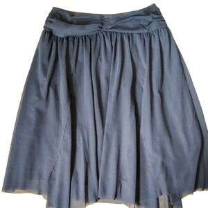 Womens Charcoal Gray Mesh Tulle Midi Skirt Size M fairycore whimsigoth grunge‎